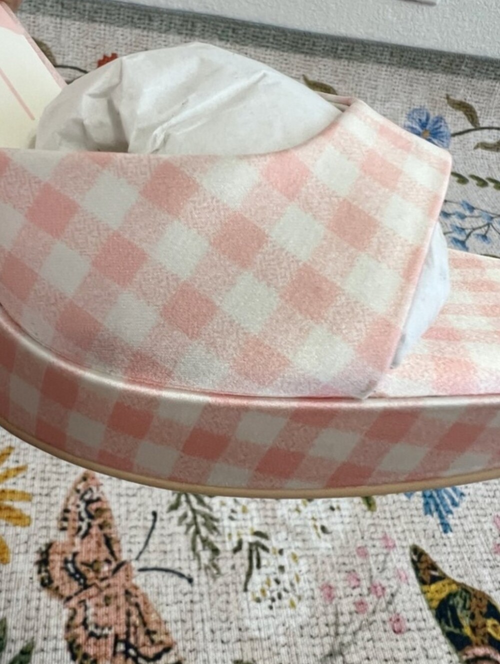 New Dolce Vita Byrdie Gold Pandro Gingham Heels - Picture 11 of 15